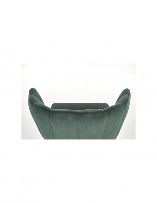 Scaun de living HM k386, catifea verde, design scoică [3]