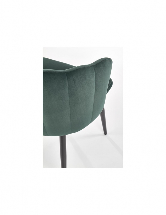 Scaun de living HM k386, catifea verde, design scoică [8]