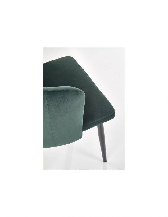 Scaun de living HM k386, catifea verde, design scoică [7]