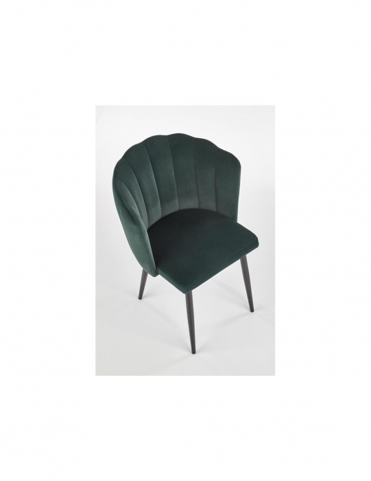Scaun de living HM k386, catifea verde, design scoică [2]