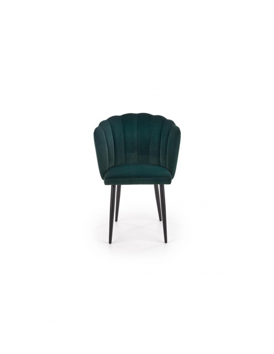 Scaun de living HM k386, catifea verde, design scoică [6]