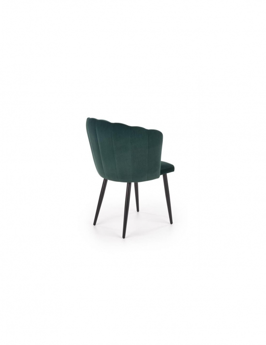 Scaun de living HM k386, catifea verde, design scoică [4]