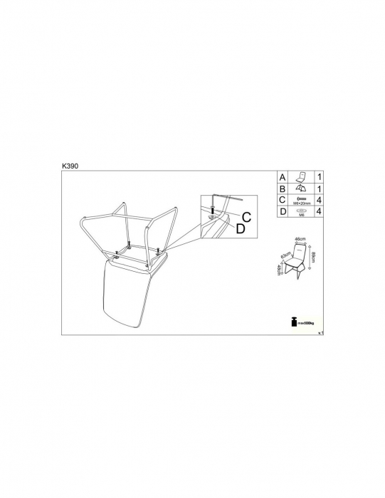 Scaun living crem HM K390 cu picioare metalice cupru [8]