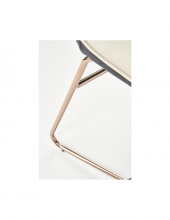 Scaun living crem HM K390 cu picioare metalice cupru [6]