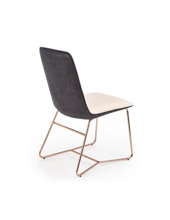Scaun living crem HM K390 cu picioare metalice cupru [4]