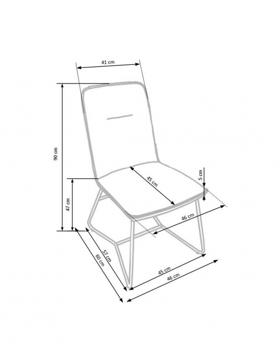 Scaun living crem HM K390 cu picioare metalice cupru [7]