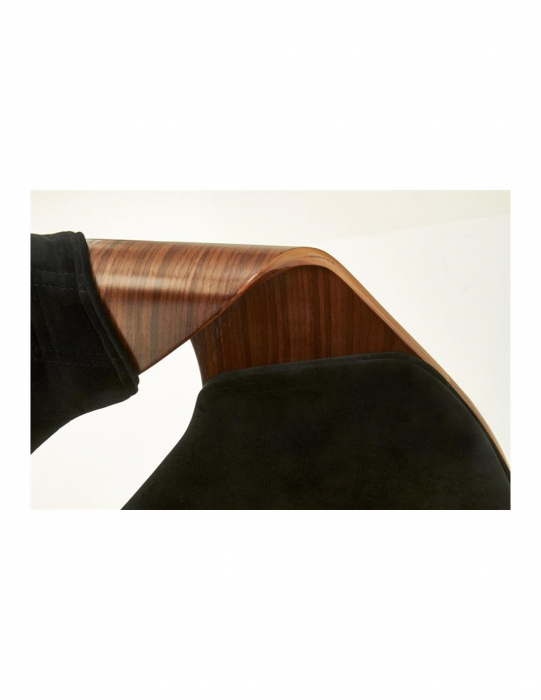 Scaun living modern K396 negru cu picioare din lemn de nuc [4]