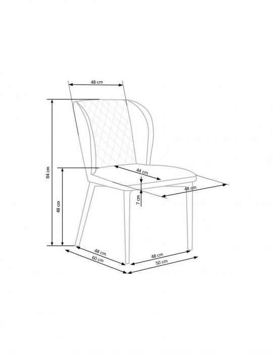 Scaun de living gri HM k399 cu picioare negre din metal [5]