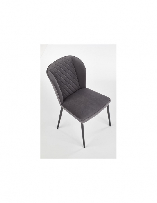 Scaun de living gri HM k399 cu picioare negre din metal [3]