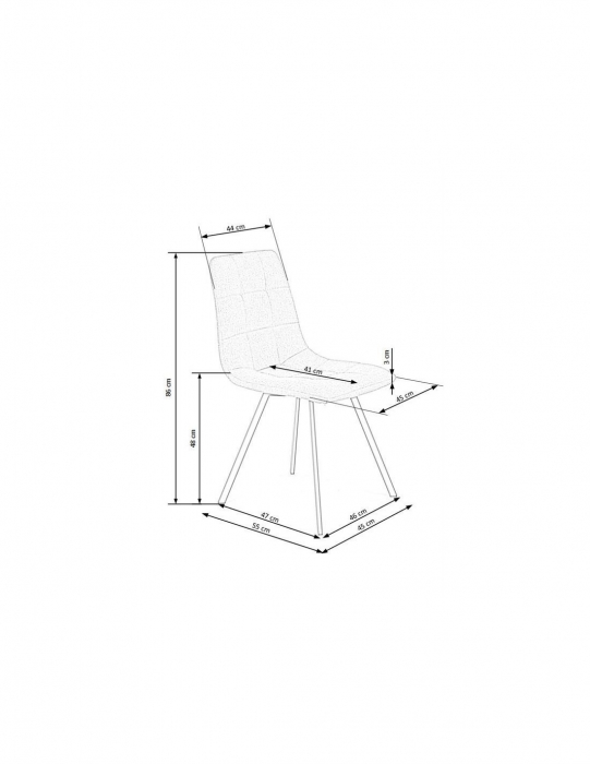 Scaun de living HM K402 bej cu picioare negre [2]
