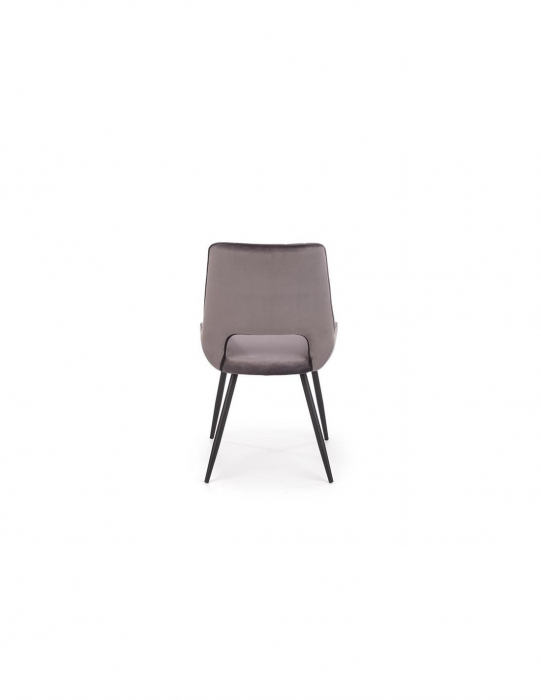 Scaun living HM K404 gri cu picioare metalice negre si spatar cu nervuri verticale [7]