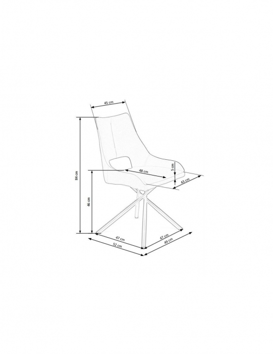 Scaun de living gri, model HM K409, cu picioare metalice negre [2]