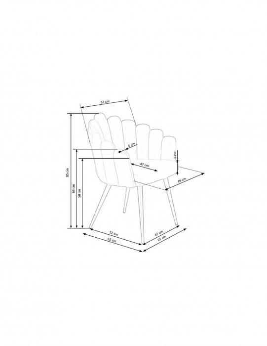Scaun de living gri HM k410 cu picioare negre și design modern [7]