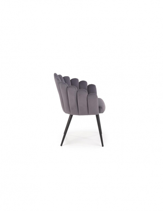 Scaun de living gri HM k410 cu picioare negre și design modern [4]