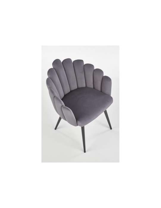 Scaun de living gri HM k410 cu picioare negre și design modern [5]