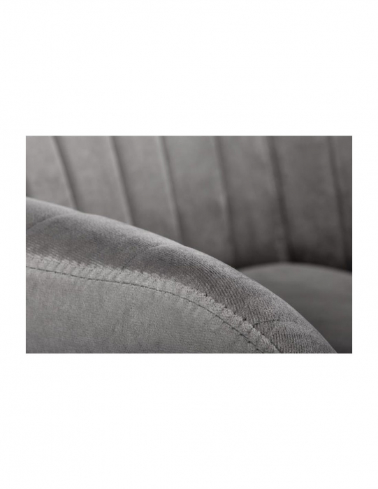 Scaun living HM K429 gri catifea cu picioare negre [2]
