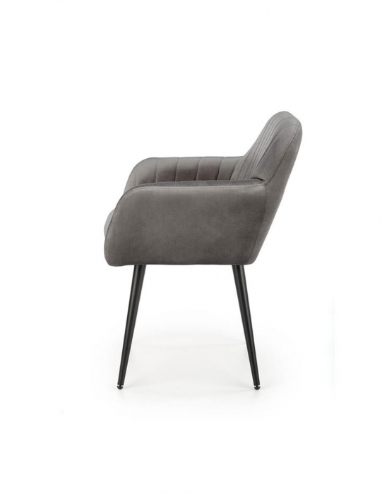 Scaun living HM K429 gri catifea cu picioare negre [3]