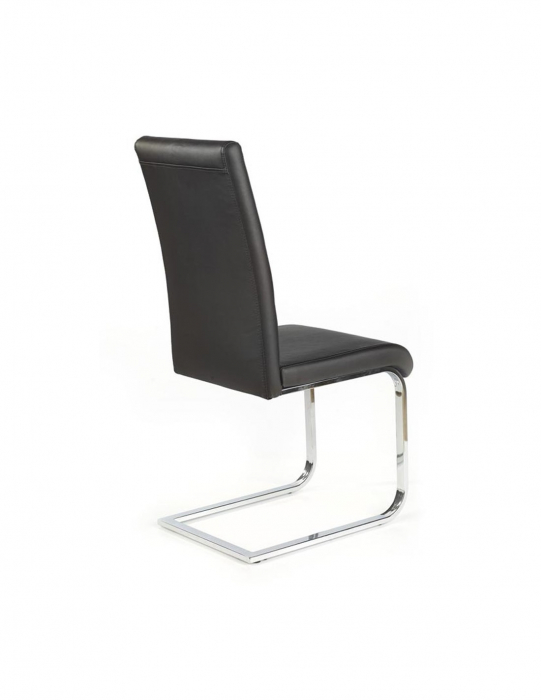 Scaun living HM K85 negru piele ecologica picioare metal cromat [2]