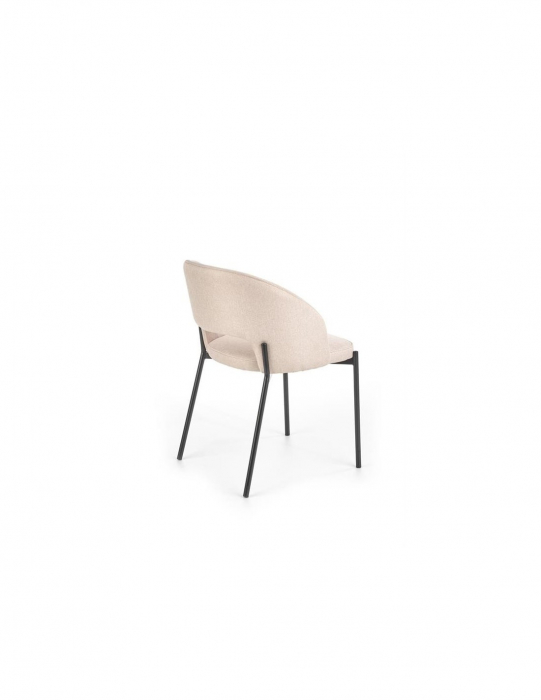 Scaun living HM living k373 bej cu structura metalica si sezut confortabil din stofa [3]