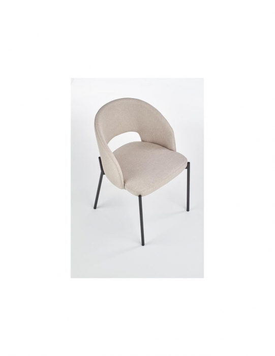Scaun living HM living k373 bej cu structura metalica si sezut confortabil din stofa [9]