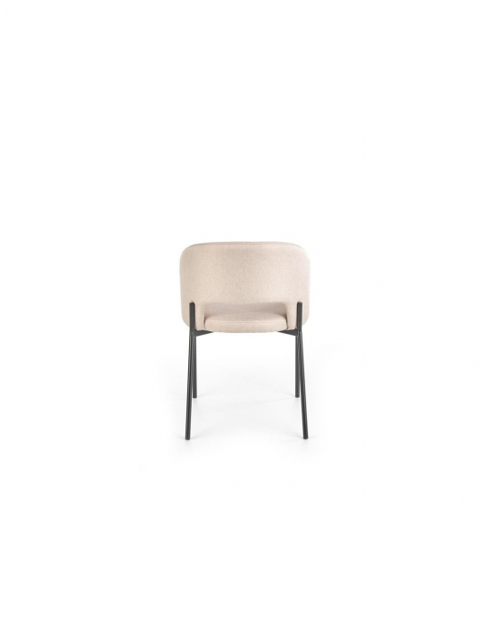 Scaun living HM living k373 bej cu structura metalica si sezut confortabil din stofa [6]