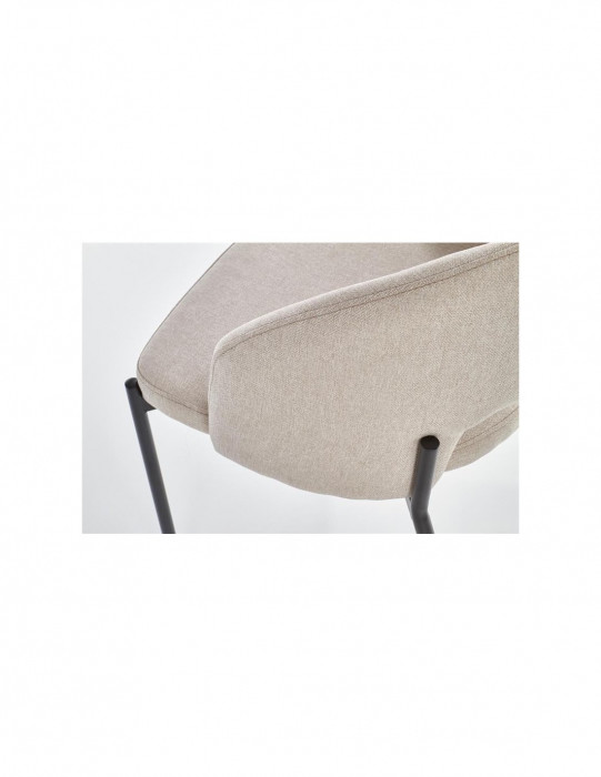 Scaun living HM living k373 bej cu structura metalica si sezut confortabil din stofa [2]