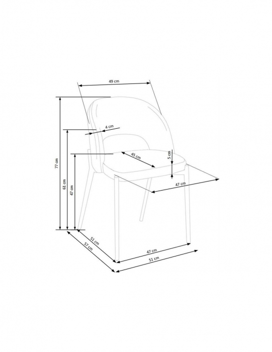 Scaun living HM living k373 bej cu structura metalica si sezut confortabil din stofa [8]