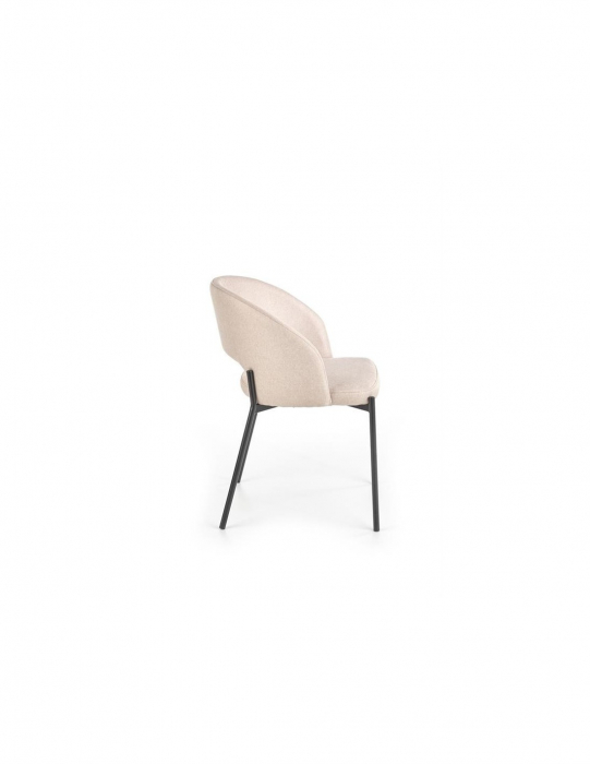 Scaun living HM living k373 bej cu structura metalica si sezut confortabil din stofa [5]