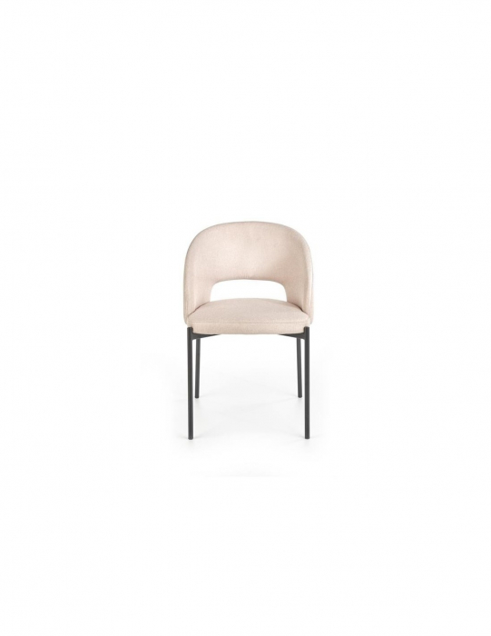 Scaun living HM living k373 bej cu structura metalica si sezut confortabil din stofa [4]