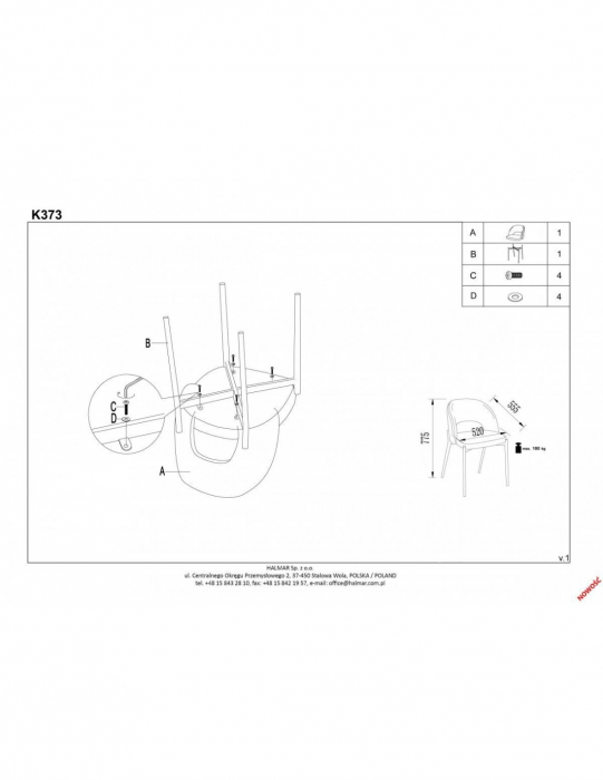 Scaun living HM living k373 gri [7]