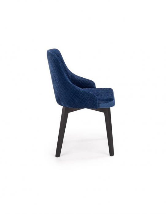 Scaun de living HM Toledo 3 bleumarin cu picioare din lemn masiv si spatar matlasat [3]