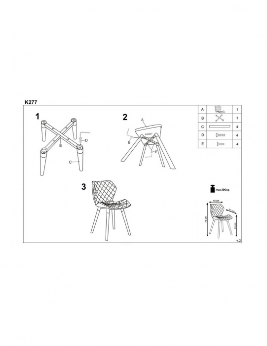 Scaun living tapitat HM K277 alb - gri [8]