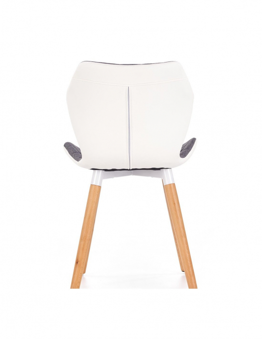 Scaun living tapitat HM K277 alb - gri [6]