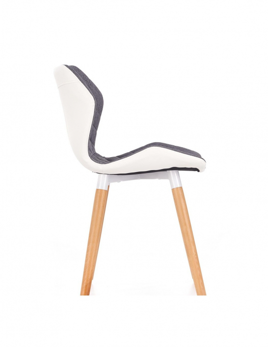 Scaun living tapitat HM K277 alb - gri [4]