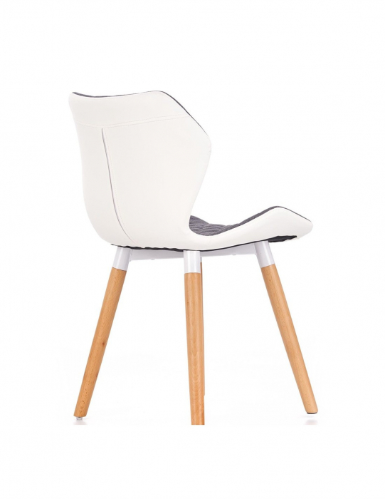 Scaun living tapitat HM K277 alb - gri [5]