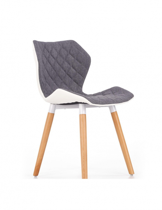 Scaun living tapitat HM K277 alb - gri [7]