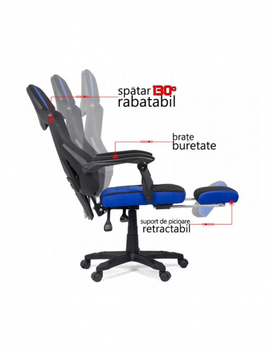 Scaun OFF 304 negru-albastru [4]
