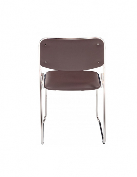 Scaun vizitator Emil cu cadru cromat si tapiterie piele ecologica crem [9]