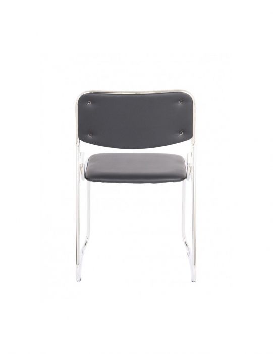 Scaun vizitator Emil cu cadru cromat si tapiterie piele ecologica crem [13]