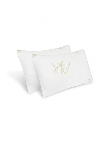 Set 2 perne albe din bambus cu logo și fulgi de memory foam [2]