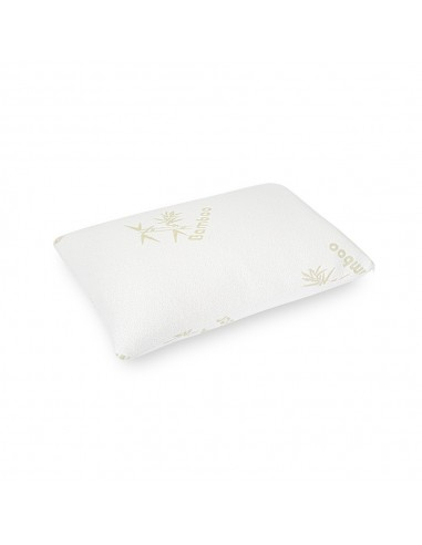 Set 2 perne albe din bambus cu logo și fulgi de memory foam [3]