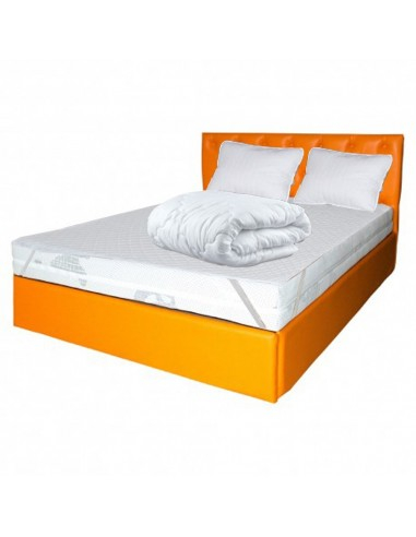Set Avantaj pat cu saltea Memory Plus, 2 perne si pilota iarna, portocaliu [3]