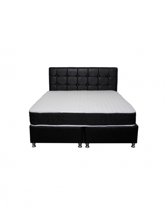 Set pat complet cu saltea superortopedica Lux Praga 180x200, perne, husa si pilota [6]