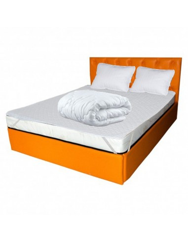 Set pat cu saltea Venus Eco Memory, 2 perne si pilota in nuanta portocalie vibranta [3]