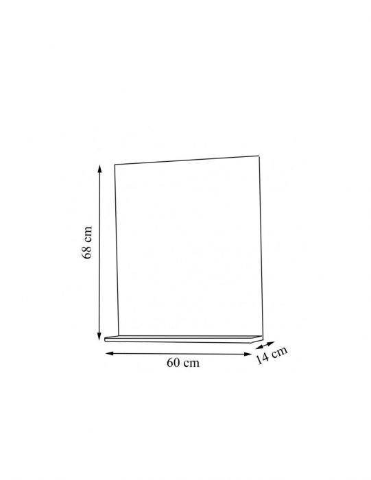 Set mobilier baie alb cu oglinda si lavoar, 2 sertare, picioare cromate [4]