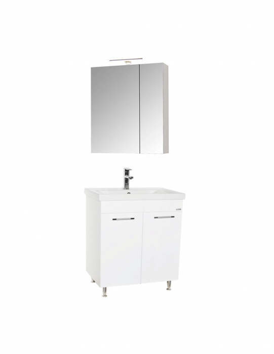 Set mobilier baie alb cu oglinda Celine si iluminare LED [11]