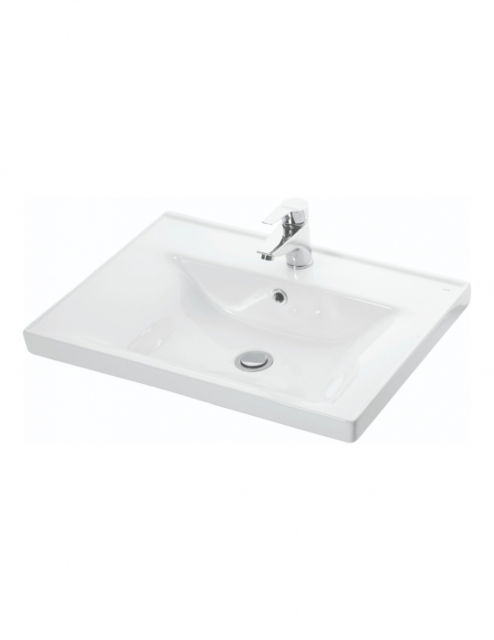 Set mobilier baie alb cu lavoar ceramic si oglinda [5]