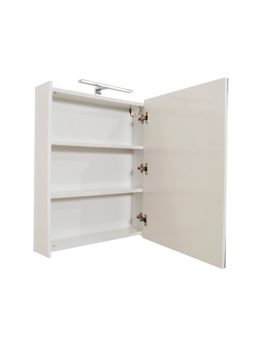 Set mobilier baie alb cu lavoar ceramic si oglinda cu iluminare LED [5]