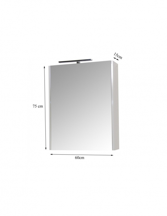 Set mobilier baie alb cu lavoar ceramic si oglinda cu iluminare LED [6]