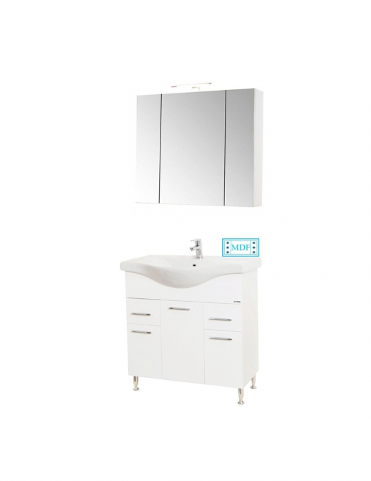 Set mobilier baie alb cu oglinda si iluminare LED [2]